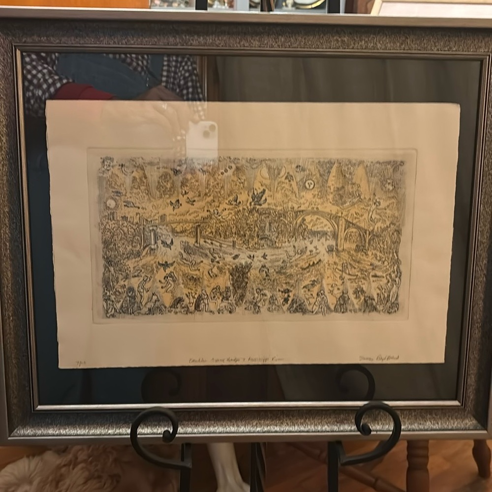 20 x 24 inch James Boyd Brent. Franklin Avenue Bridge and Mississippi River